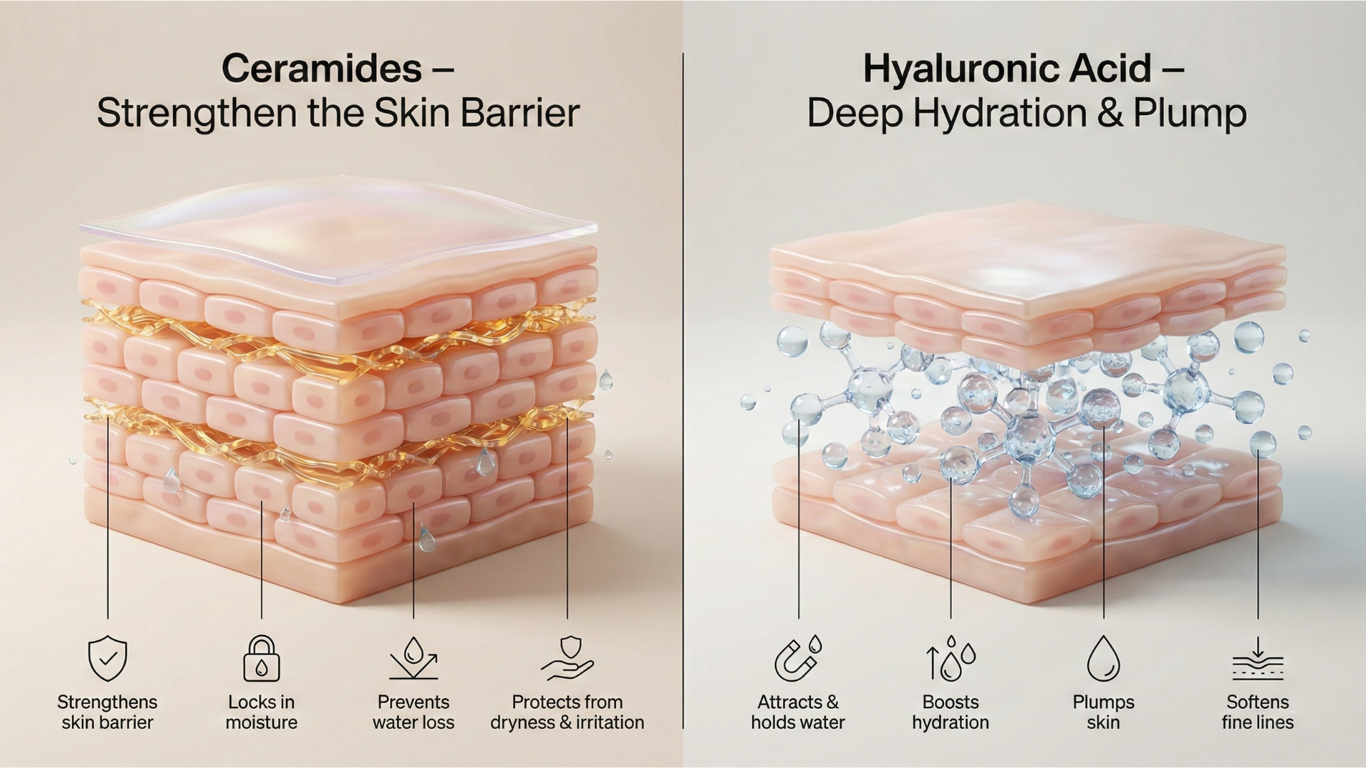 Ceramide vs Hyaluronic Acid